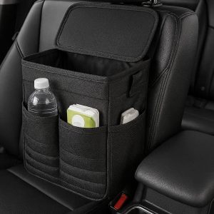 Collapsible Car Trash Bag with Lid and Storage Pockets for Organized Cars