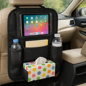 Backseat Car Organizer with Tablet Holder for Kids Travel Entertainment and Storage