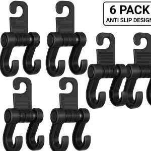 6 Pack Heavy Duty Car Hooks for Grocery Bags and Luggage with Anti Slip Design